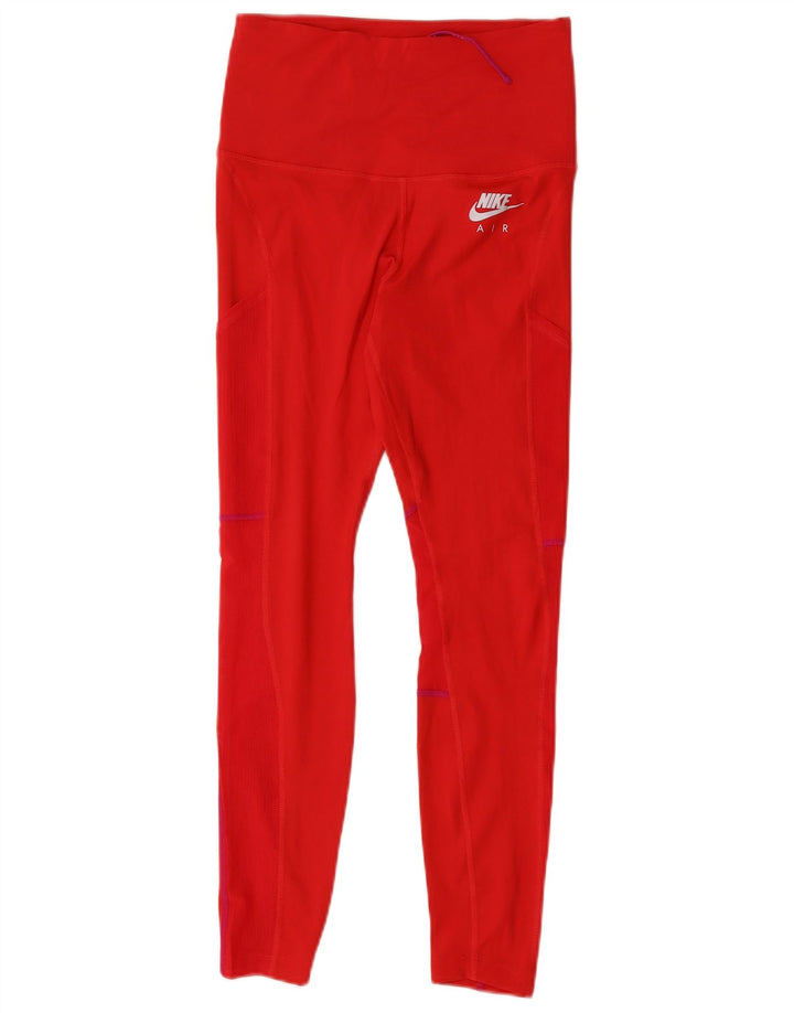 NIKE Womens Dri Fit Leggings UK 8 Small  Red Polyester
