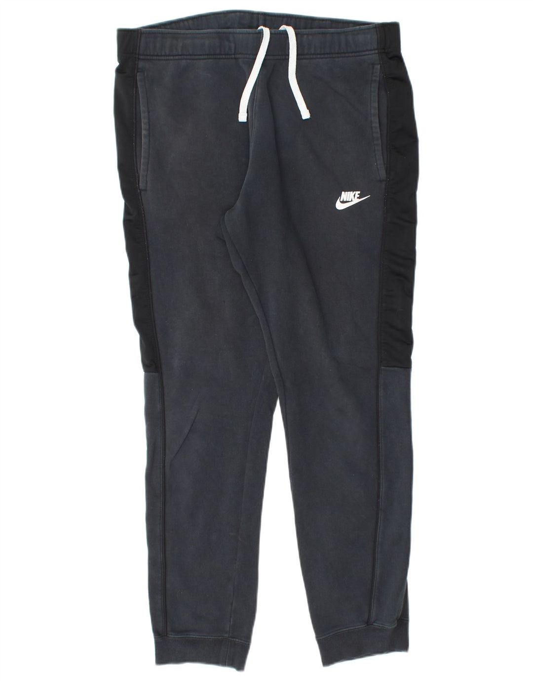 NIKE Mens Tracksuit Trousers Joggers Medium  Black Colourblock Cotton