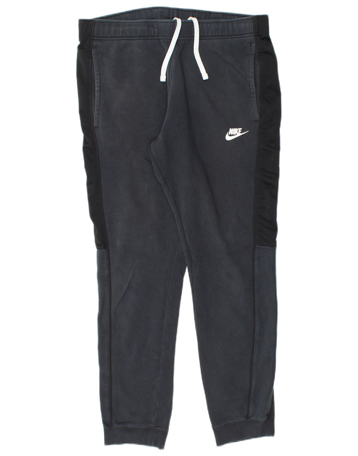 NIKE Mens Tracksuit Trousers Joggers Medium  Black Colourblock Cotton