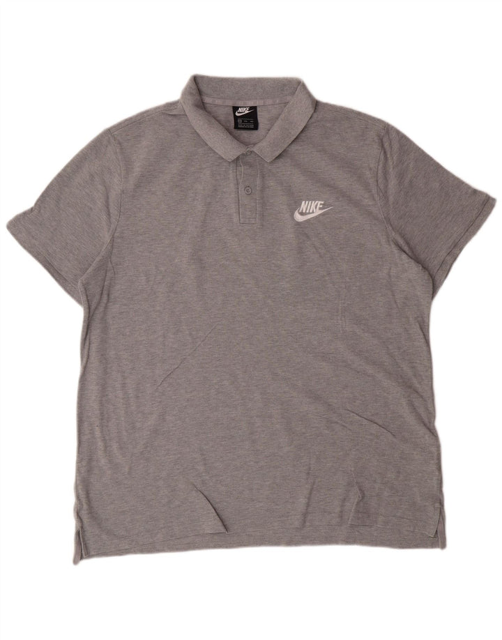 NIKE Mens Polo Shirt 2XL Grey Cotton