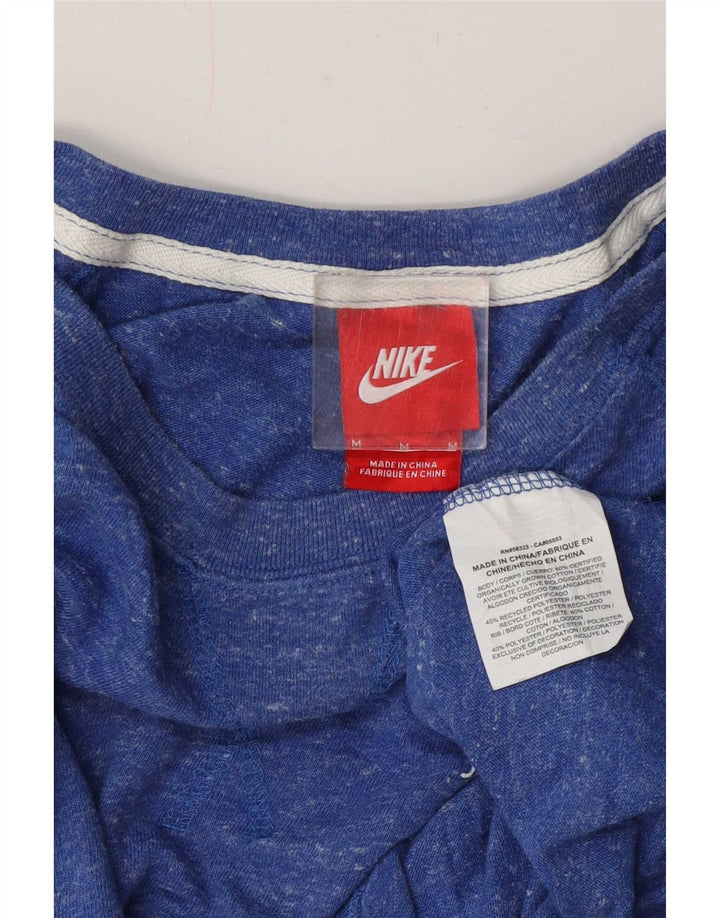 Nike Womens Sweatshirt Jumper UK 14 Medium Blue Flecked Cotton