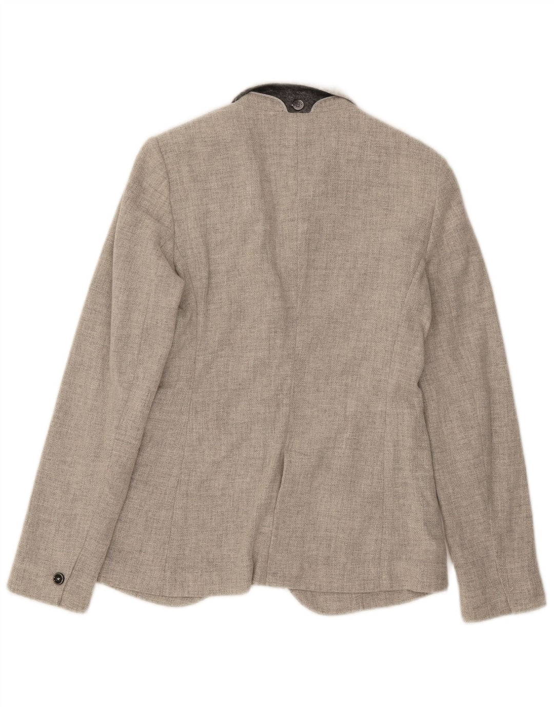 Massimo Dutti Womens 1 Button Blazer Jacket EU 38 Small Grey Wool
