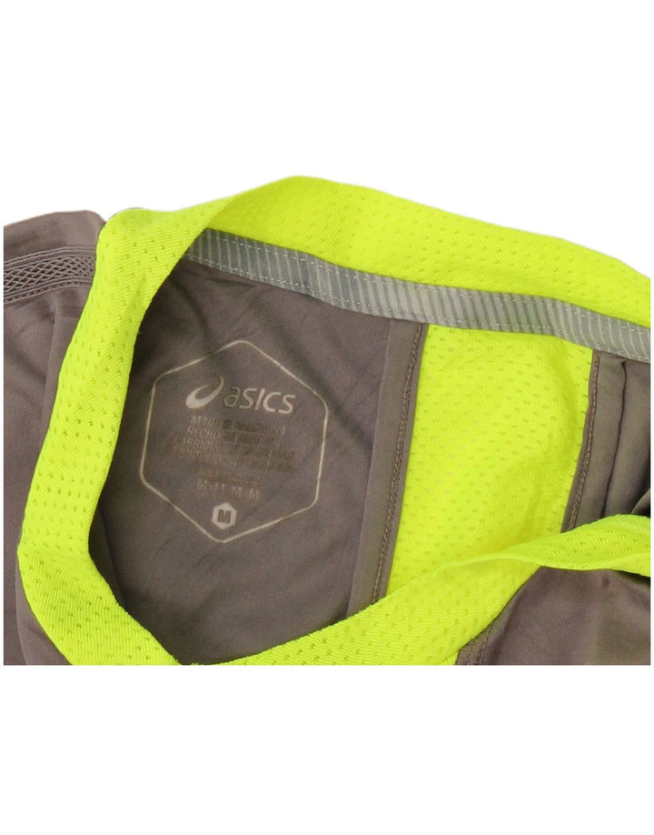 Asics Mens T-Shirt Top Medium Grey Colourblock