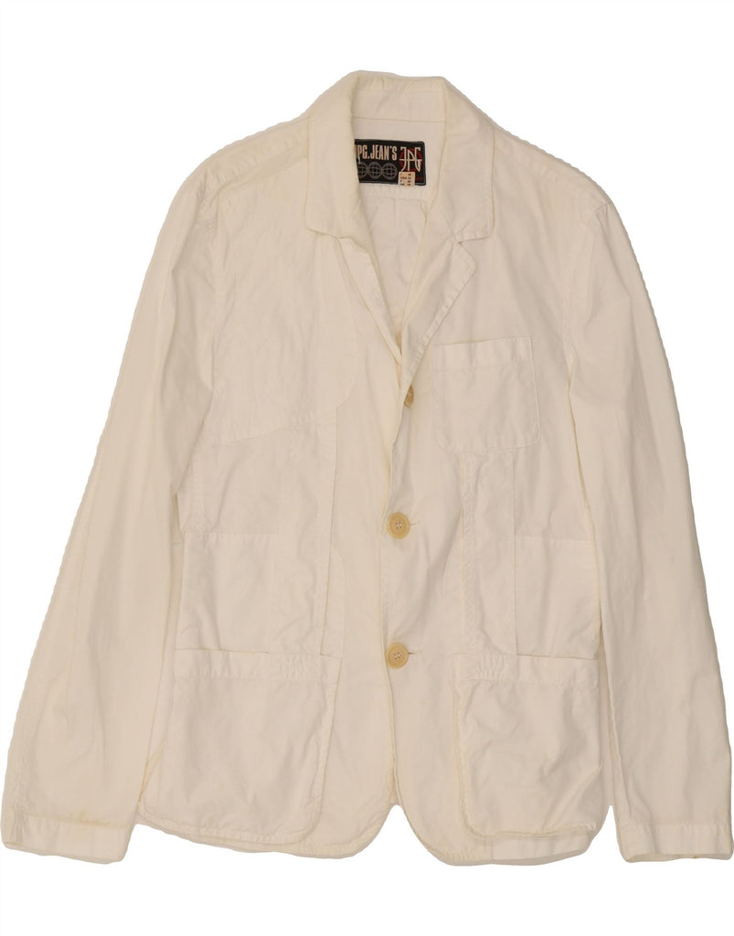JEAN PAUL GAULTIER Mens Fitted Blazer Jacket UK 38 Medium White Designer Vintage Jean Paul Gaultier and Second-Hand Jean Paul Gaultier from Messina Hembry 