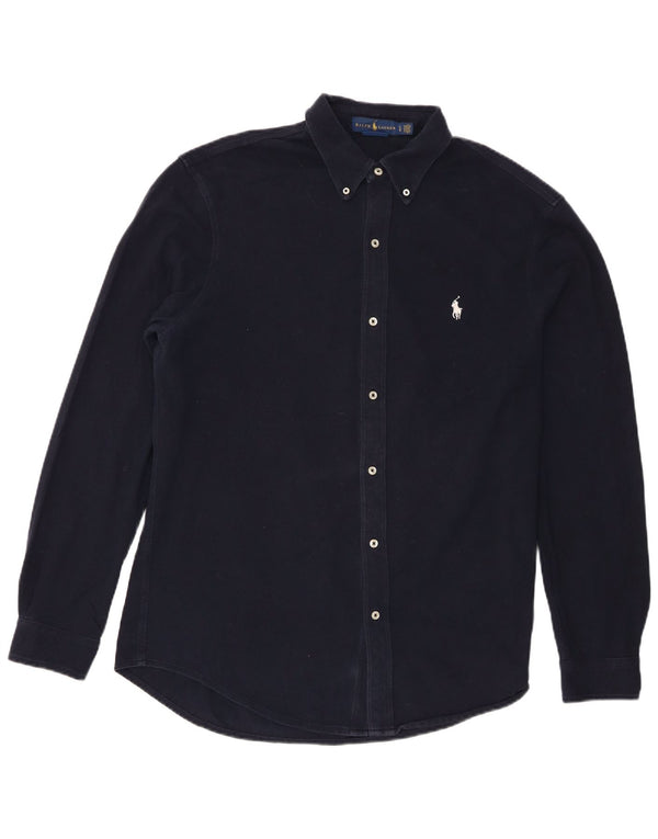 Ralph Lauren Mens Shirt Large Navy Blue Cotton