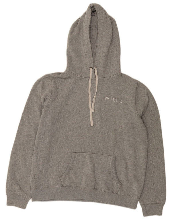Jack Wills Womens Devon Graphic Hoodie Jumper UK 16 Large Grey Cotton