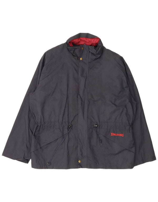 Spalding Mens Rain Jacket UK 42 XL Navy Blue Nylon