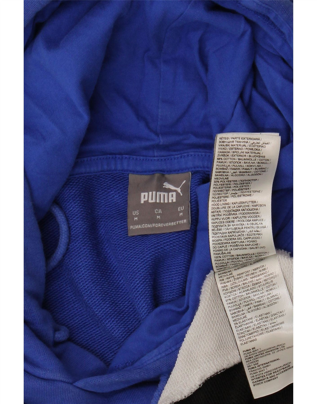 PUMA Mens Hoodie Jumper Medium Multicoloured Colourblock Cotton Vintage Puma and Second-Hand Puma from Messina Hembry 