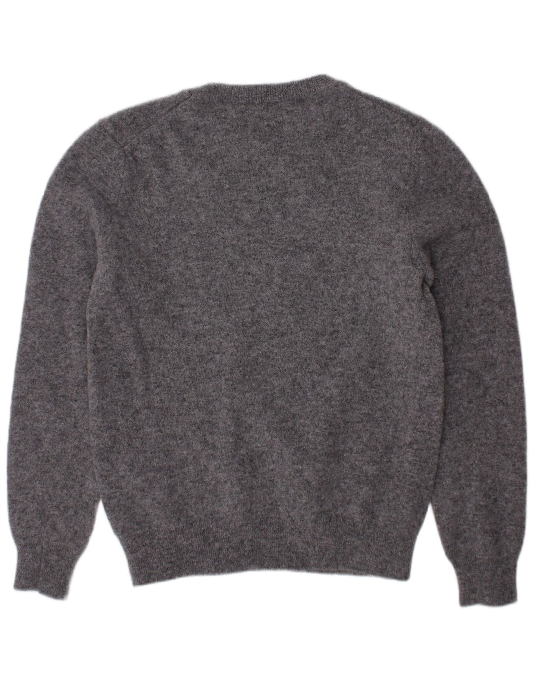 BENETTON Girls Crew Neck Jumper Sweater 9-10 Years Grey Merino Wool