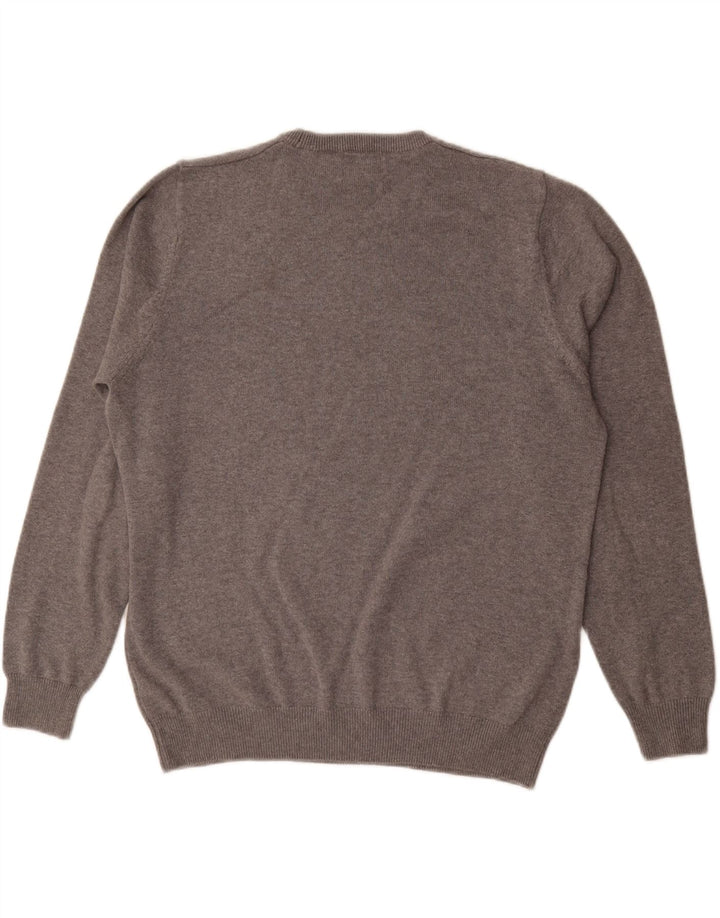 MARKS & SPENCER Mens Crew Neck Jumper Sweater Large Grey Cotton