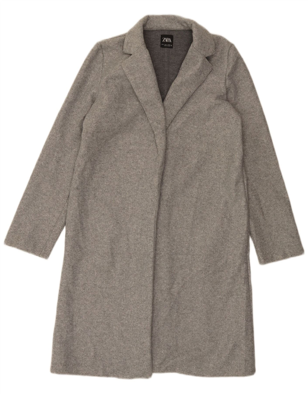 Zara Womens Open Overcoat UK 10 Small Grey