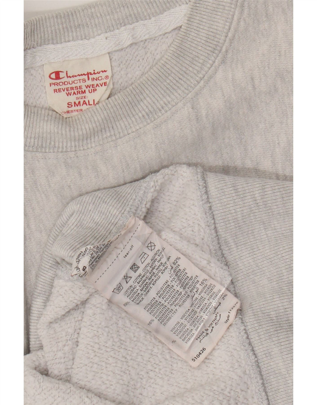 Champion Mens Sweatshirt Jumper Small Grey Cotton