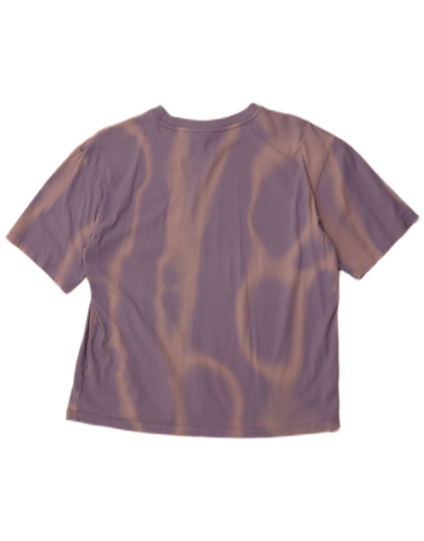 ADIDAS Womens T-Shirt Top UK 4/6 XS Purple Tie Dye Cotton