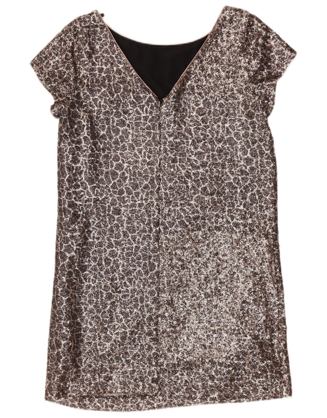 Next Womens Sequin Shift Dress UK 12 Medium Silver Nylon