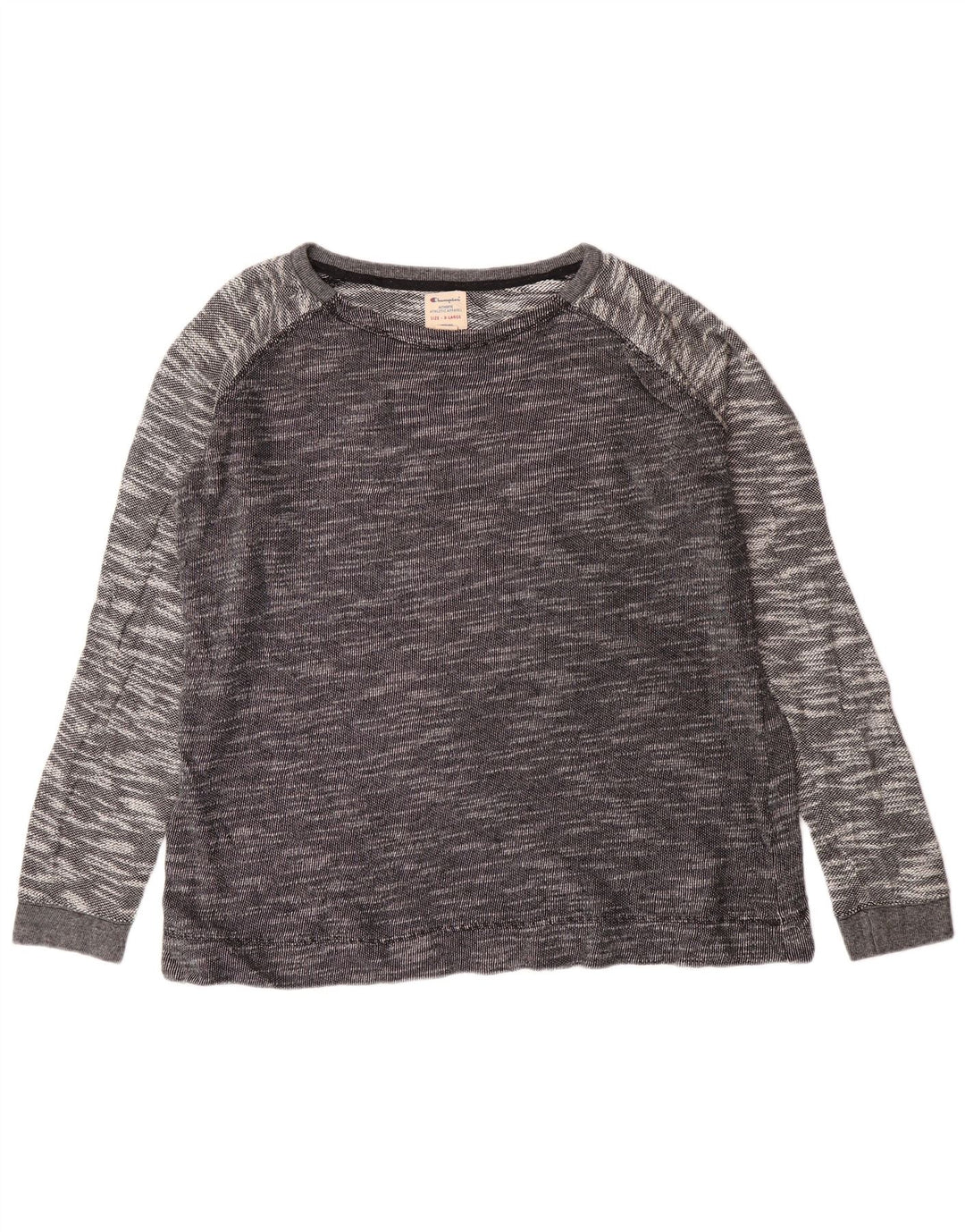 Champion Womens Top Long Sleeve UK 18 XL Grey Flecked Cotton