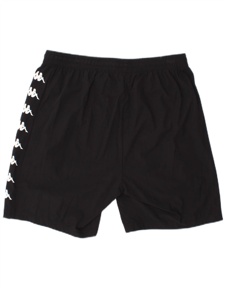 KAPPA Mens Graphic Sport Shorts Large  Black Polyester