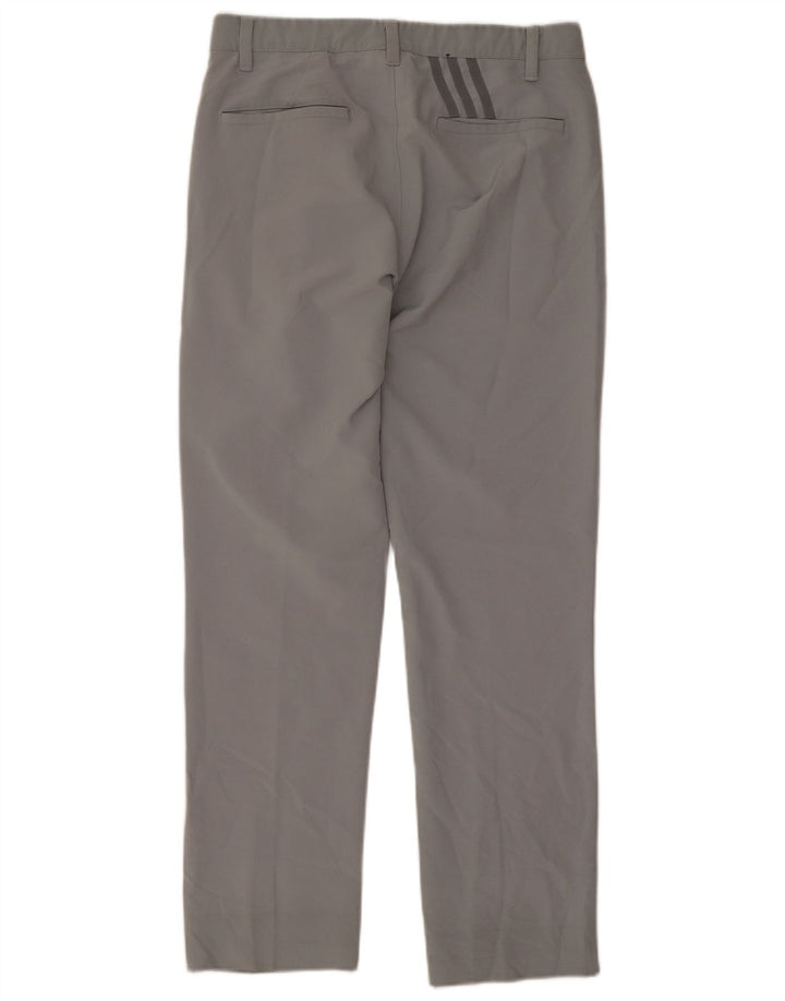 Adidas Mens Straight Chino Trousers W30 L28 Grey Polyester