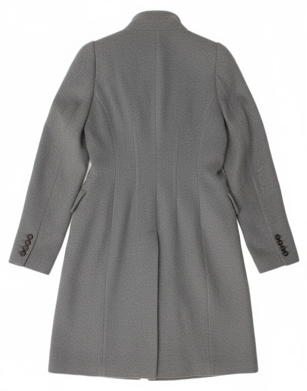 Zara Womens Double Breasted Coat UK 12 Medium Grey Wool