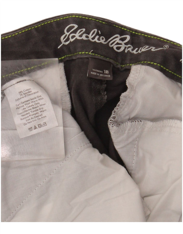 EDDIE BAUER Womens Straight Chino Trousers US 18 2XL W38 L30 Grey Cotton