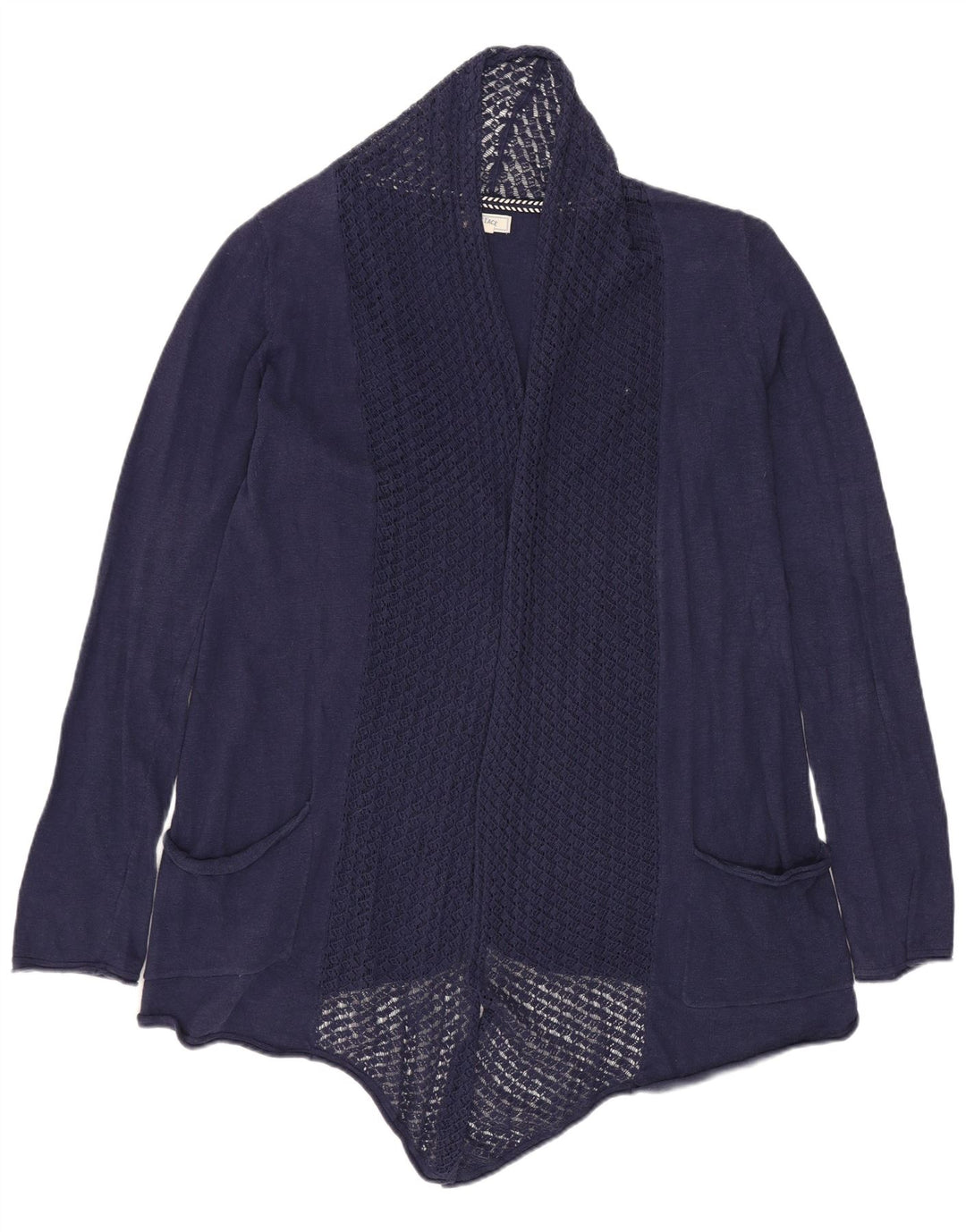 FAT FACE Womens Open Cardigan Sweater UK 10 Small Navy Blue Cotton