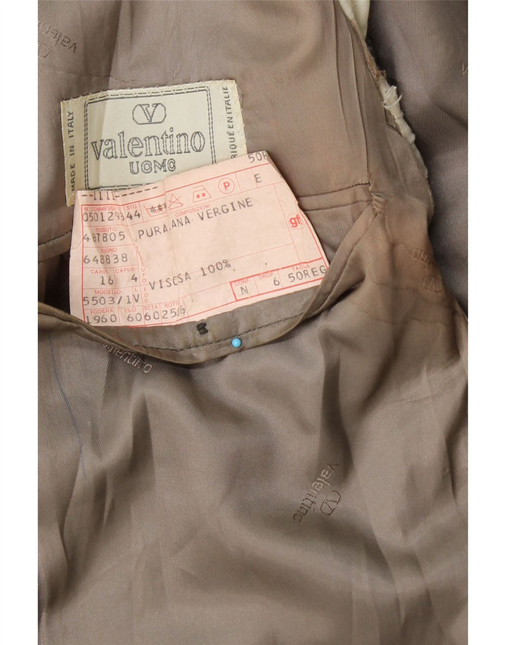 VALENTINO Mens 2 Button Blazer Jacket IT 50 Large Blue Check Virgin Wool