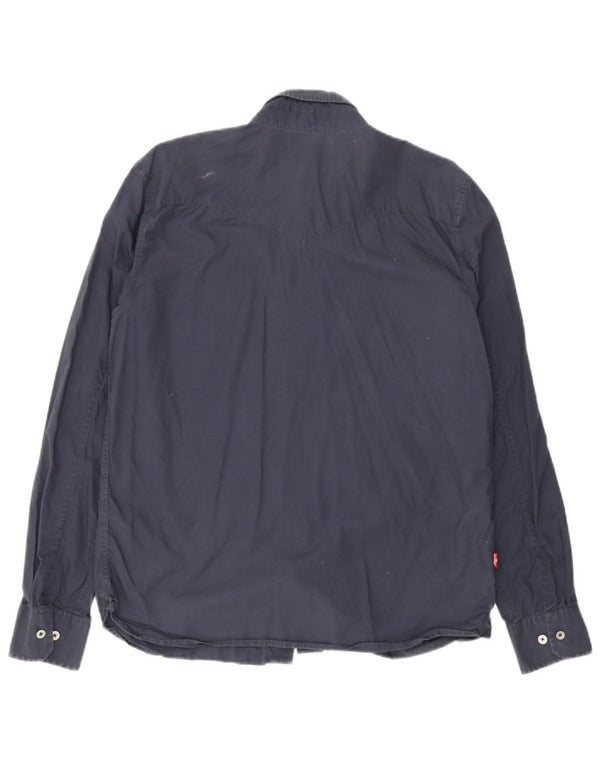 Levi's Mens Classic Fit Shirt Medium Navy Blue Cotton