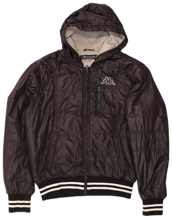 Kappa Mens Hooded Padded Jacket UK 42 XL Black Polyester