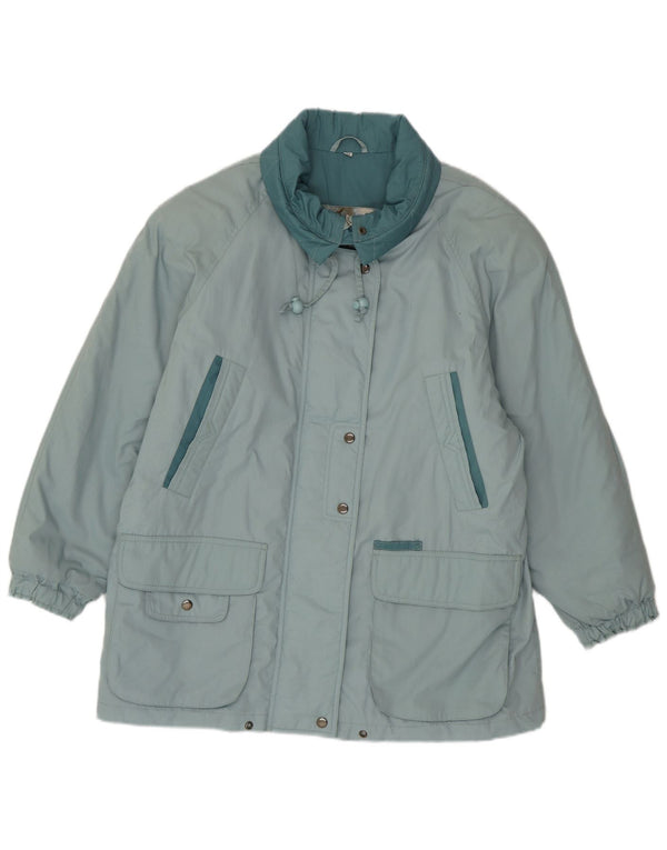 New Fast Womens Oversized Padded Coat EU 40 Medium Blue Polyester