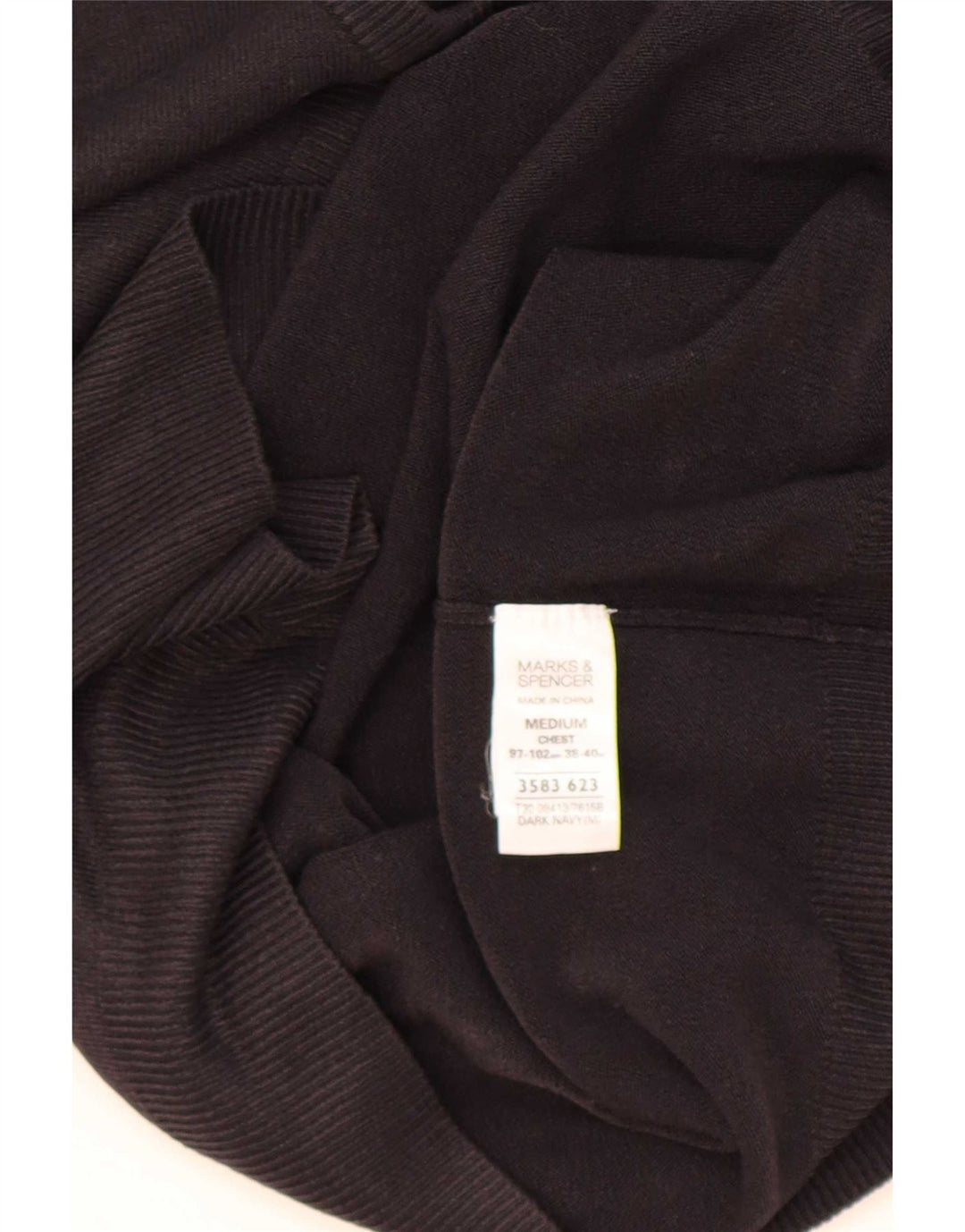 Marks & Spencer Mens Blue Harbour V-Neck Jumper Sweater Medium Navy