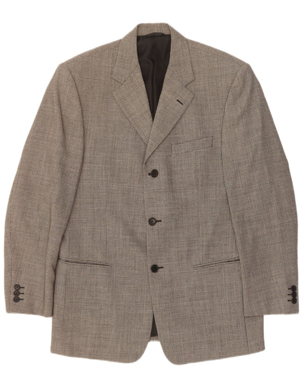 Cerruti 1881 Mens 3 Button Blazer Jacket IT 48 Medium Grey Check Wool