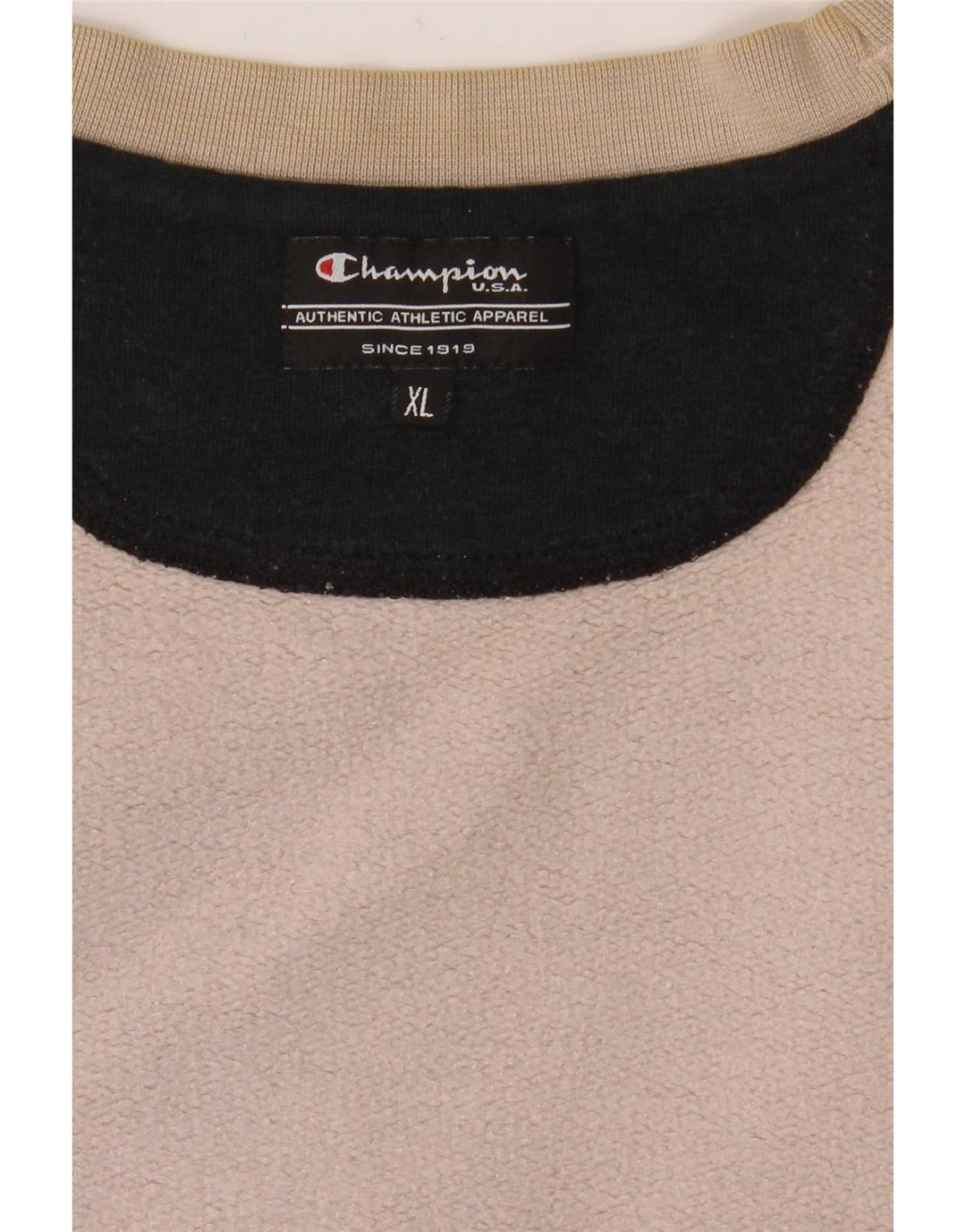 Champion Mens Graphic Sweatshirt Jumper XL Beige