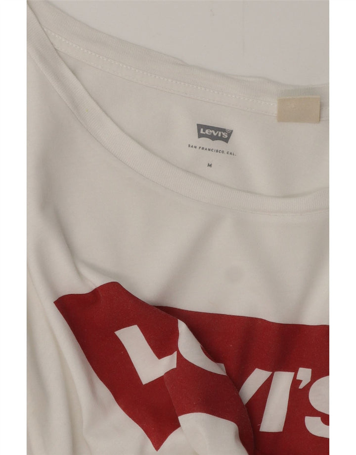 LEVI'S Womens Graphic T-Shirt Top UK 12 Medium White