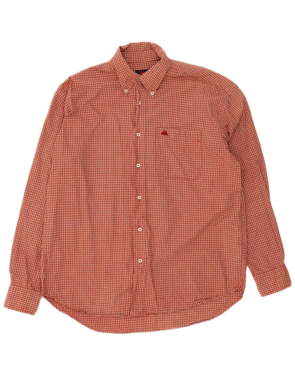 Kappa Mens Shirt Large Red Gingham Cotton