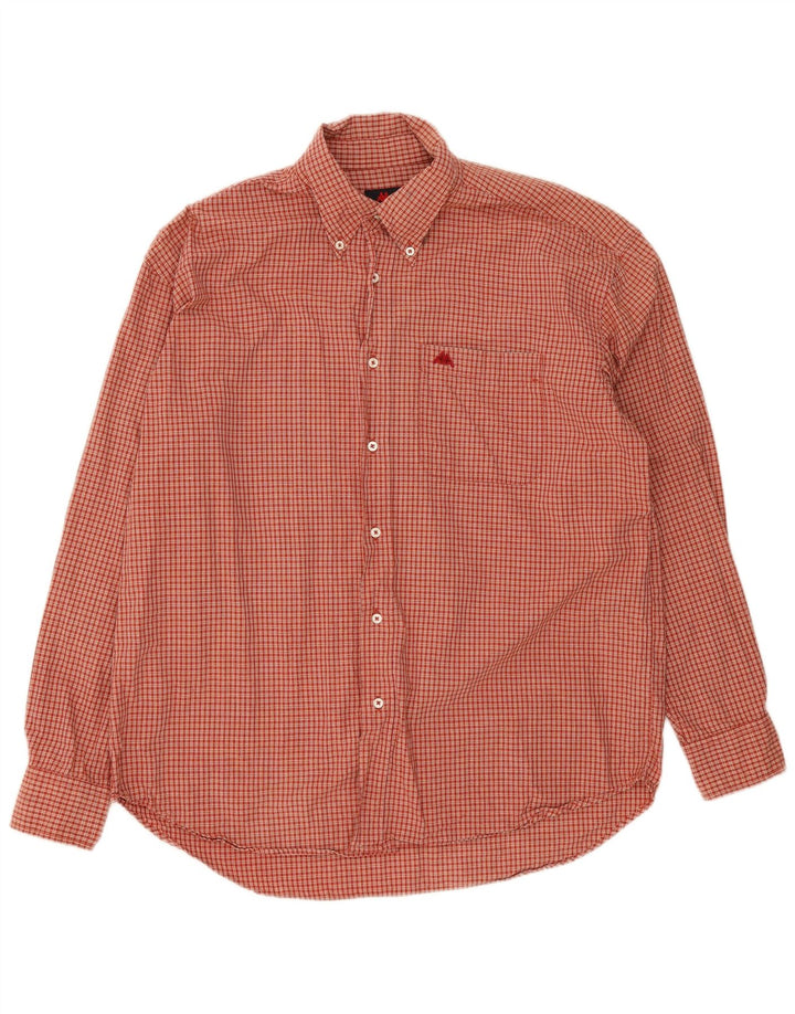 Kappa Mens Shirt Large Red Gingham Cotton