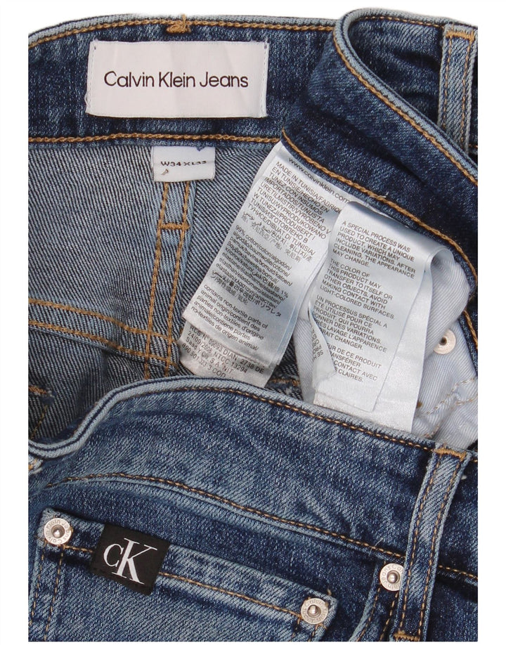 Calvin Klein Mens Slim Jeans W34 L32 Blue Cotton