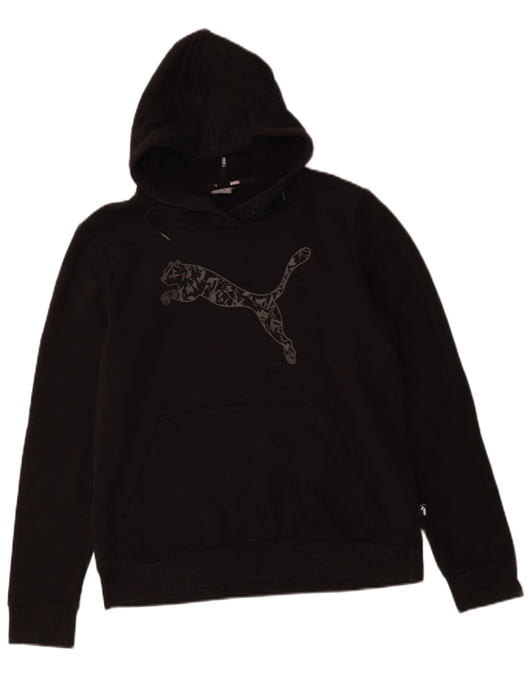 PUMA Womens Graphic Hoodie Jumper UK 16 Large Black Cotton