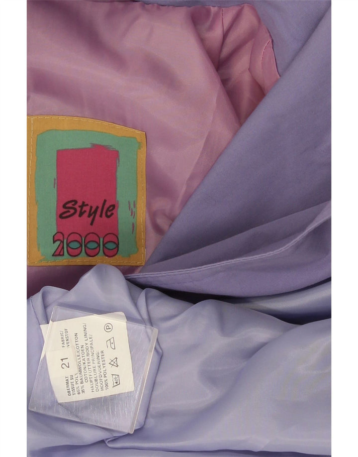 Vintage Womens Double Breasted Coat UK 22 2XL Purple Polyester