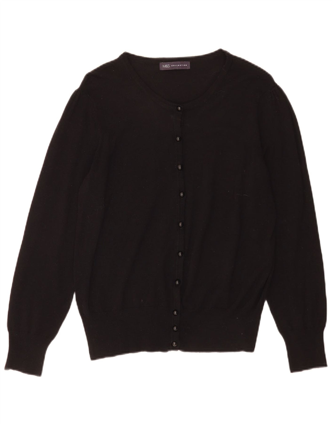 Marks & Spencer Womens Cardigan Sweater UK 14 Medium Black