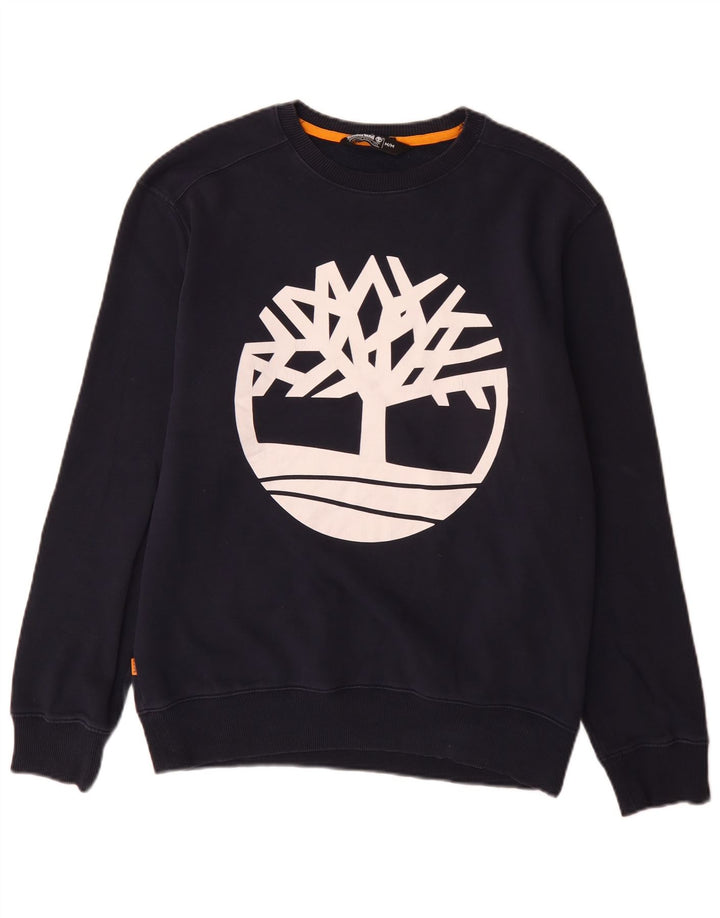 Timberland Mens Graphic Regular Fit Sweatshirt Jumper Medium Navy Blue