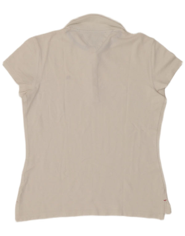 Tommy Hilfiger Womens Slim Fit Polo Shirt UK 12 Medium White