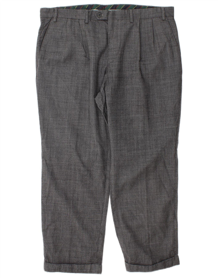 CHAPS Mens Pegged Suit Trousers W38 L29 Grey Wool