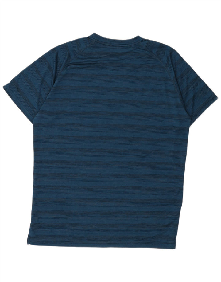 PUMA Mens T-Shirt Top Large Navy Blue Striped