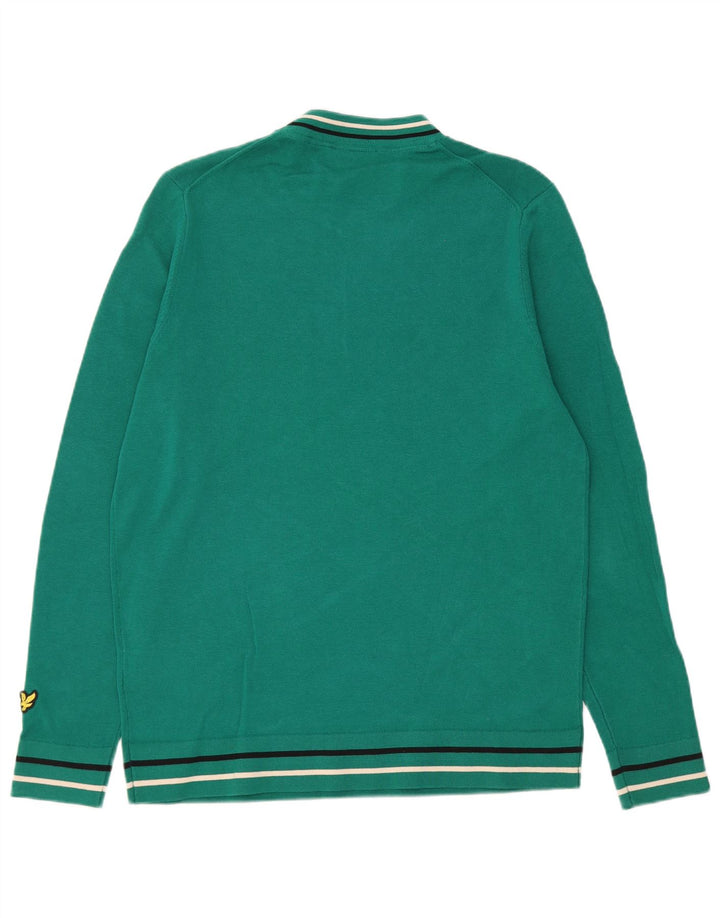 Lyle & Scott Mens Regular Fit Crew Neck Jumper Sweater Medium Green Cotton