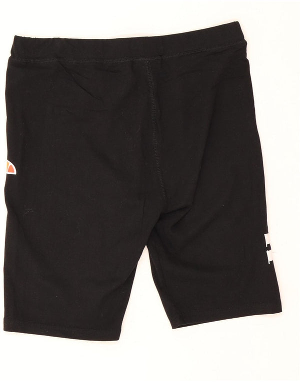Ellesse Womens Graphic Sport Shorts UK 14 Medium  Black Cotton