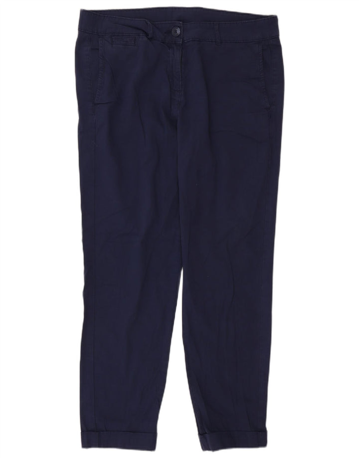 Marks & Spencer Womens Slim Chino Trousers W32 L27 Navy Blue