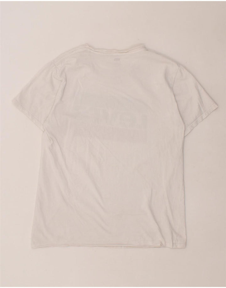LEVI'S Mens Graphic T-Shirt Top Medium White Vintage Levi's and Second-Hand Levi's from Messina Hembry 