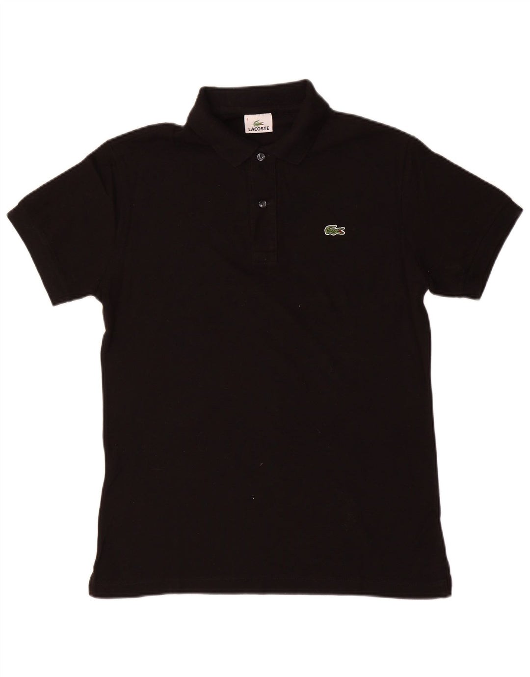 LACOSTE Mens Polo Shirt Size 4 Medium Black Cotton