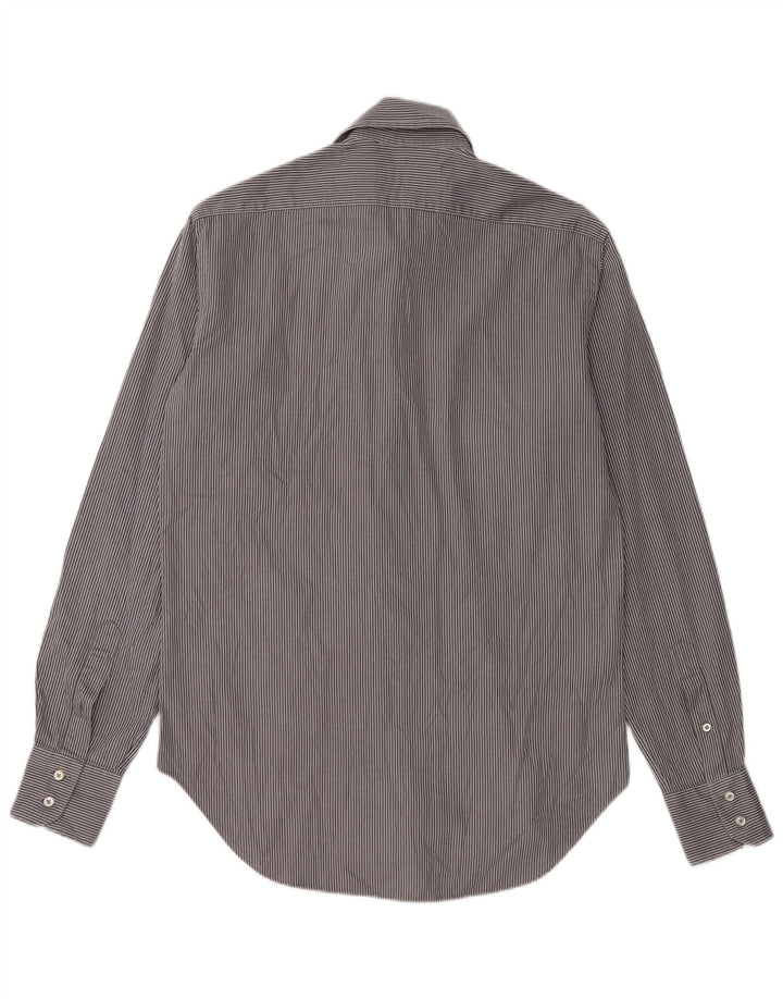 Zara Mens Shirt Size 38 Medium Grey Striped Cotton