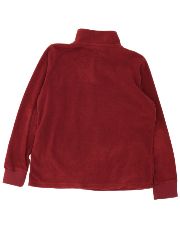 Nautica Womens Oversized Graphic Fleece Jumper UK 14 Medium Burgundy