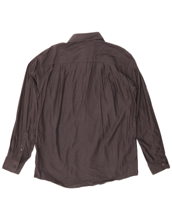 CALVIN KLEIN Mens Slim Fit Shirt Size 16 Large Grey Cotton